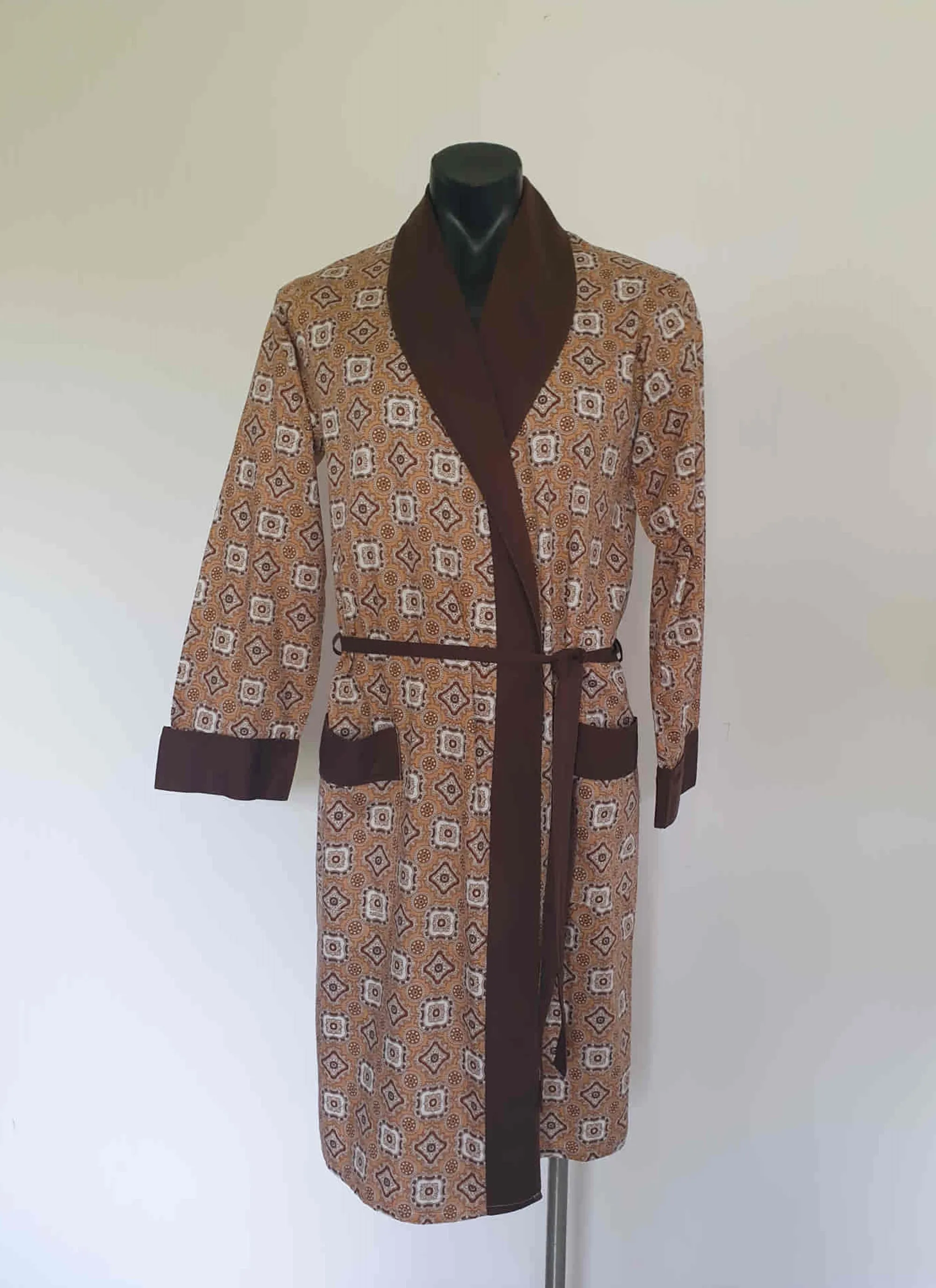 1980s Brown Summer Dressing Gown, Robe, Bedmates by Holeproof - 95 cm