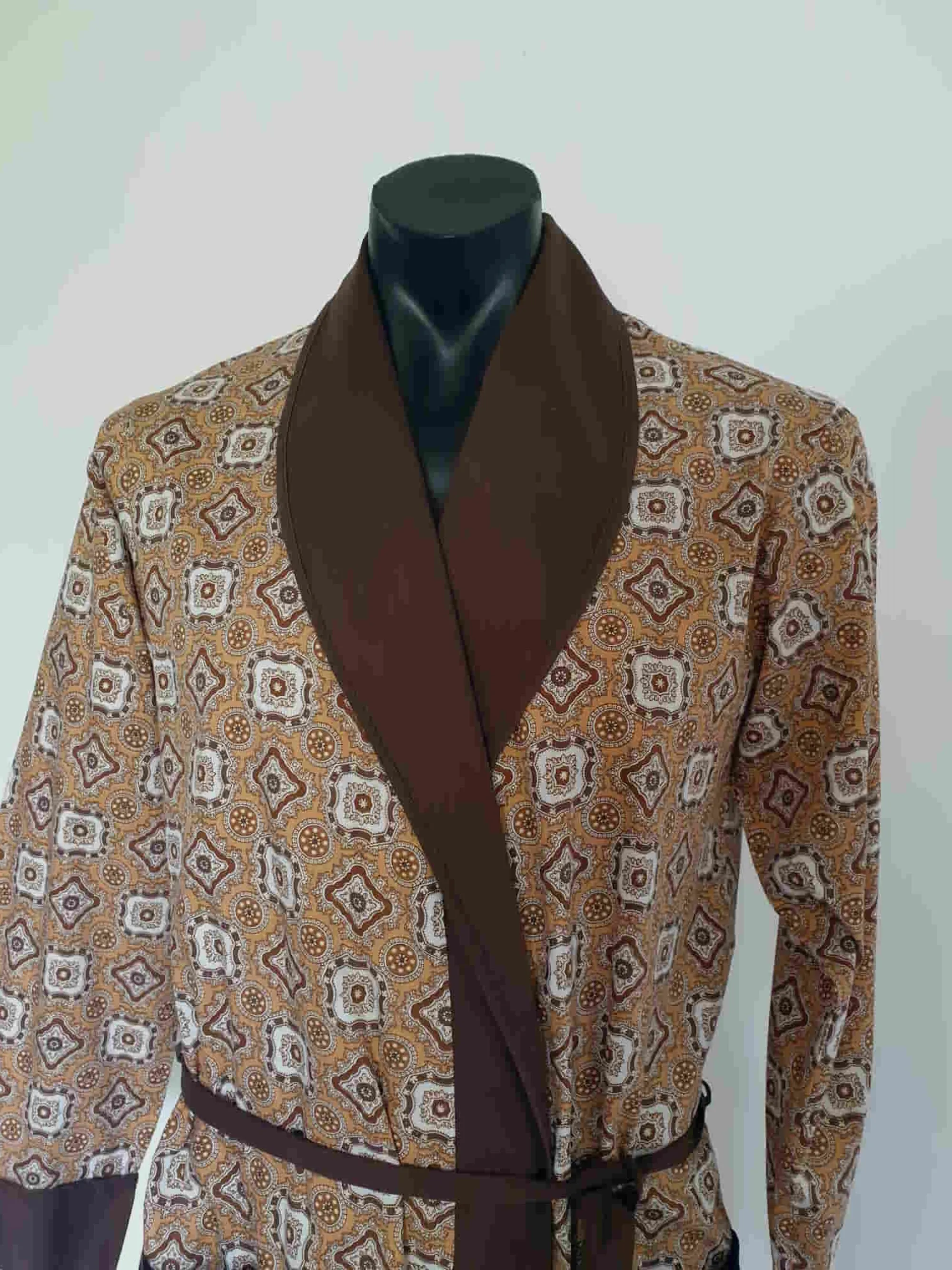 1980s Brown Summer Dressing Gown, Robe, Bedmates by Holeproof - 95 cm