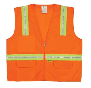 2W INTL VEST POLY MESH ZIP FRONT ORANGE 8038A
