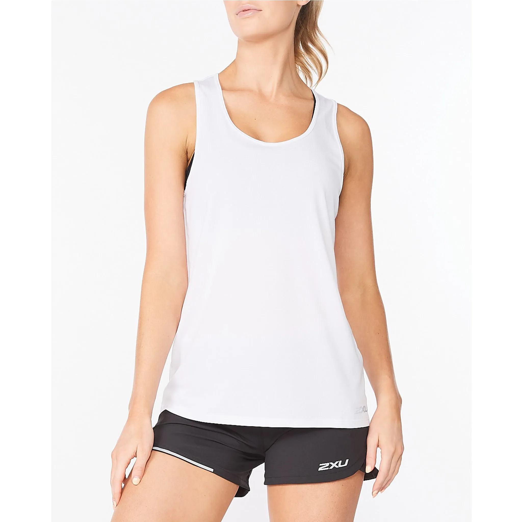 2XU Aero Singlet Women's White Silver Reflective