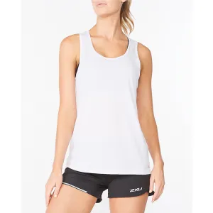 2XU Aero Singlet Women's White Silver Reflective