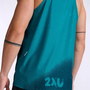 2XU Light Speed Singlet Men's Jade Glacier Reflective