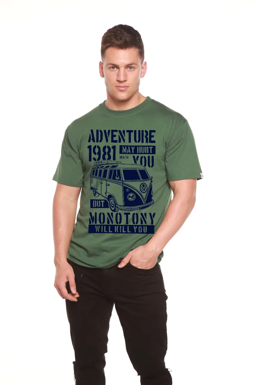 Adventure 1981 Men's Bamboo Viscose/Organic Cotton Short Sleeve Graphic T-Shirt