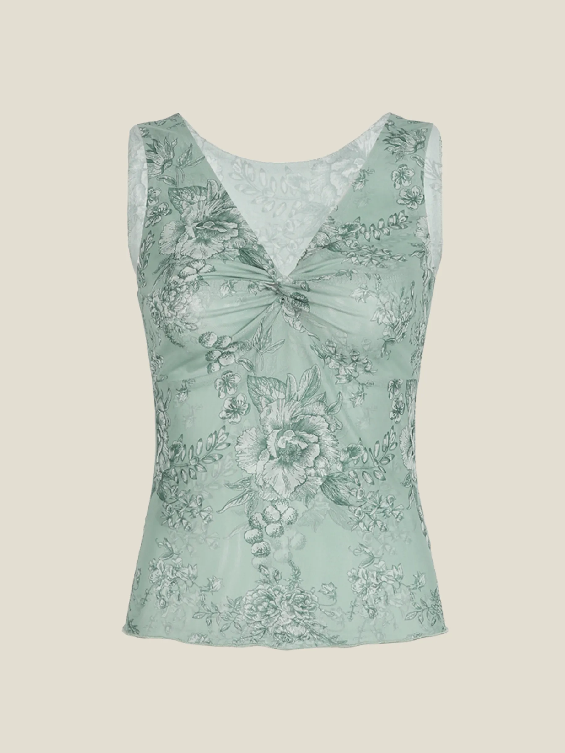 Amara Floral Mesh Sleeveless Top