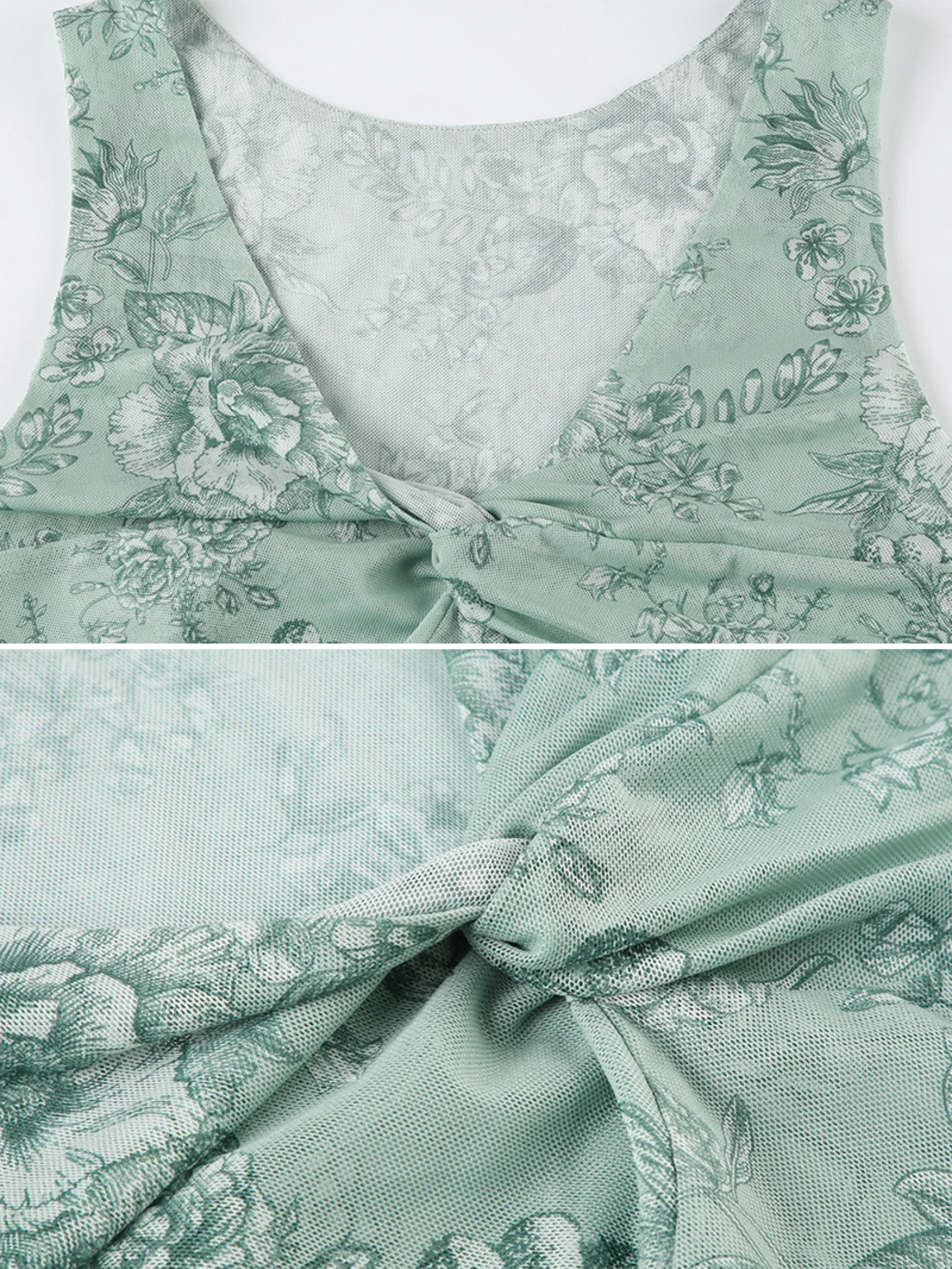 Amara Floral Mesh Sleeveless Top