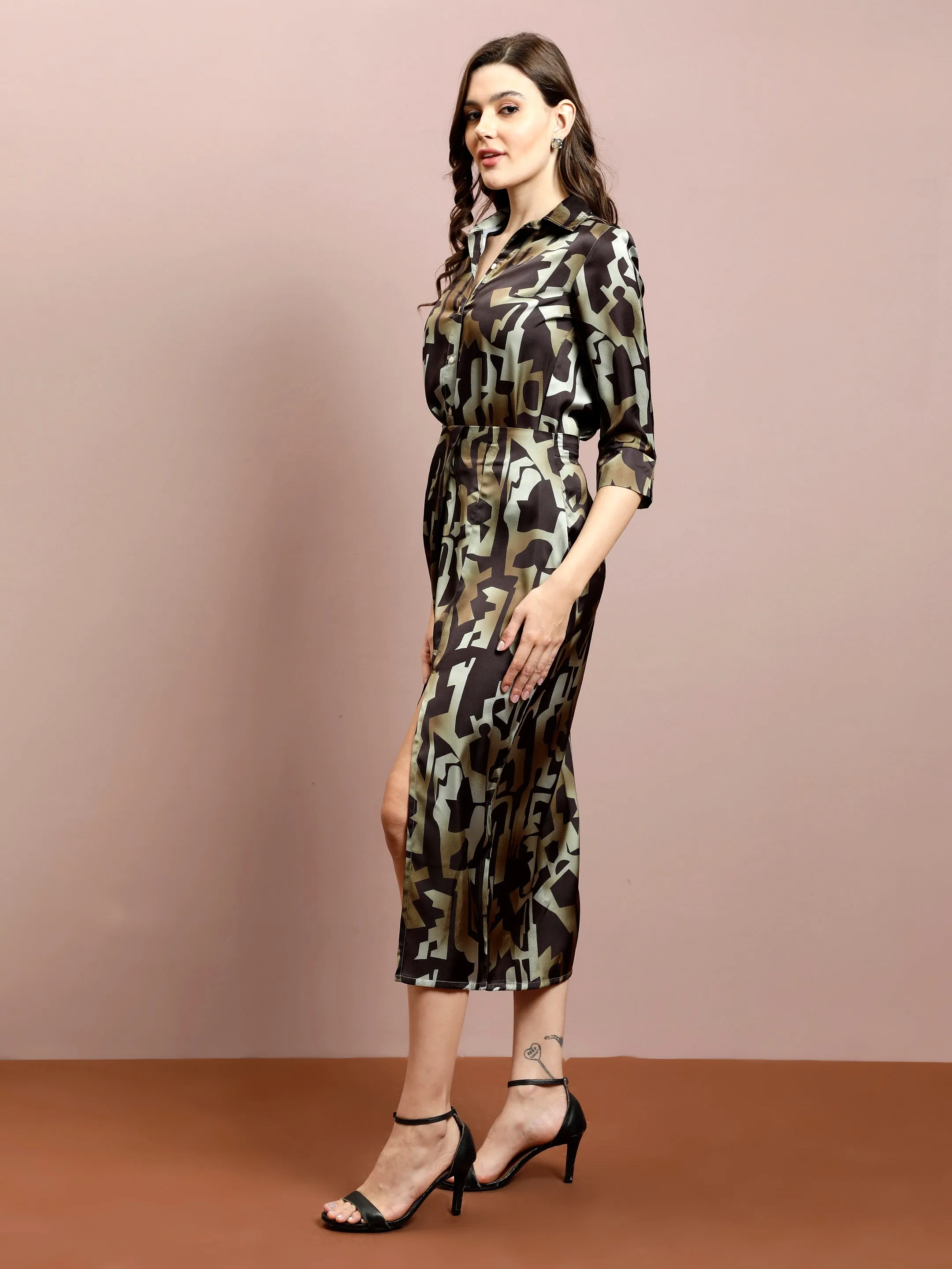 Athena Printed Shirt With Skirts