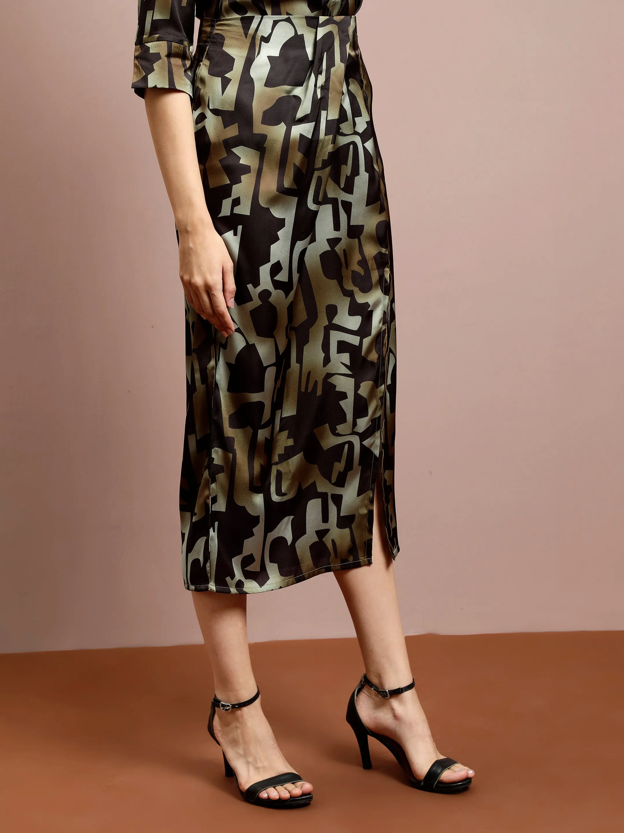 Athena Printed Shirt With Skirts
