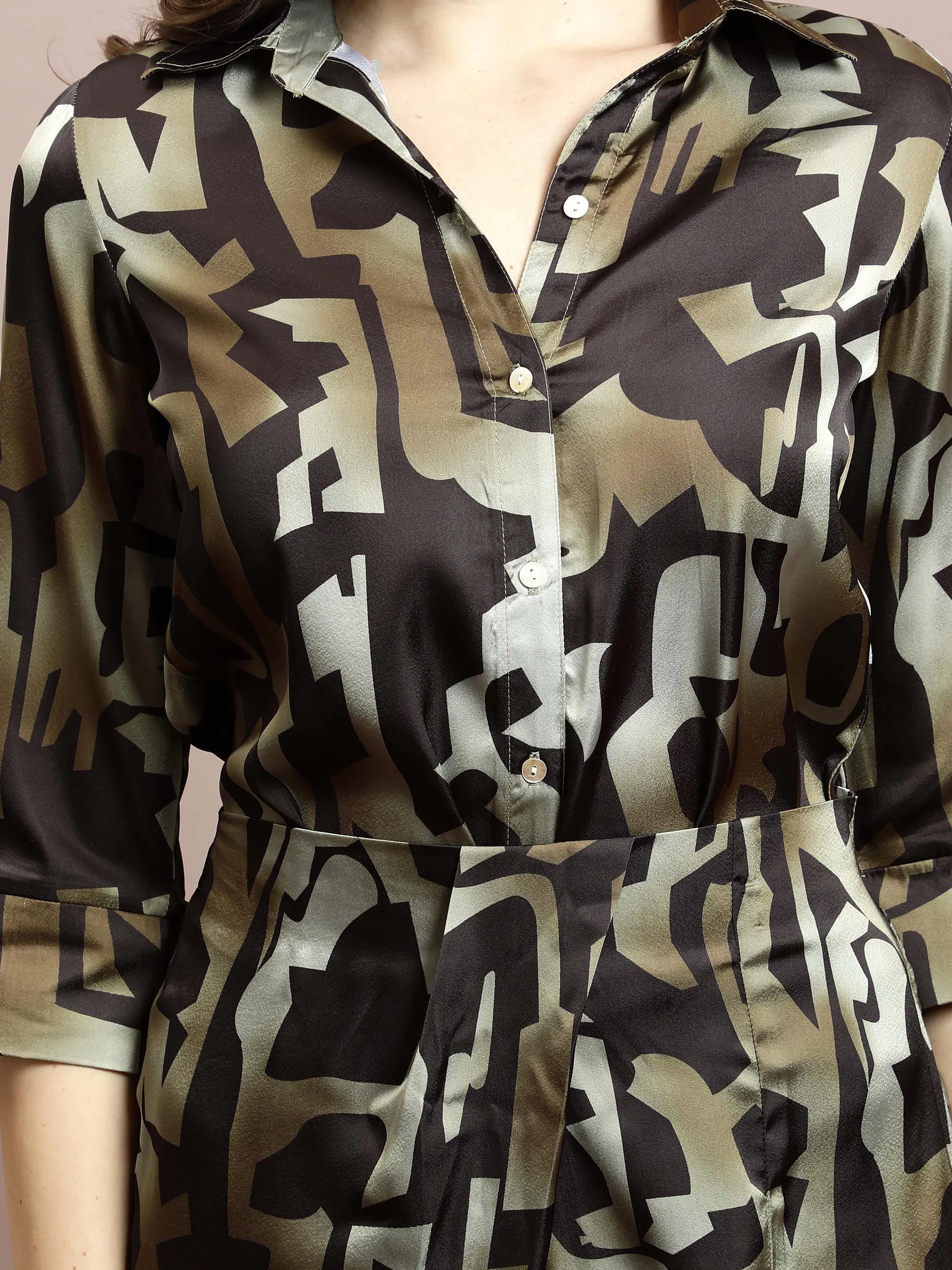 Athena Printed Shirt With Skirts