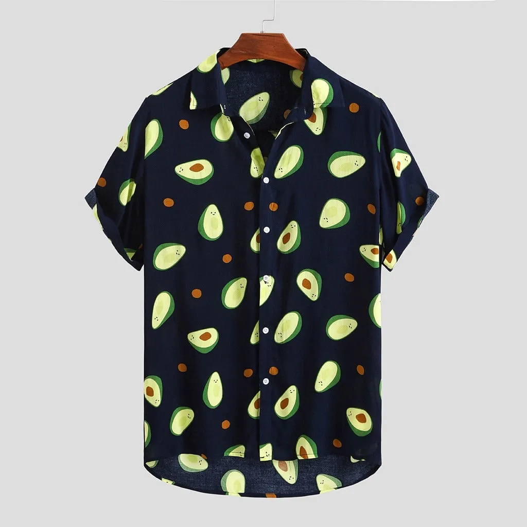 Avocado Print Shirt - Navy