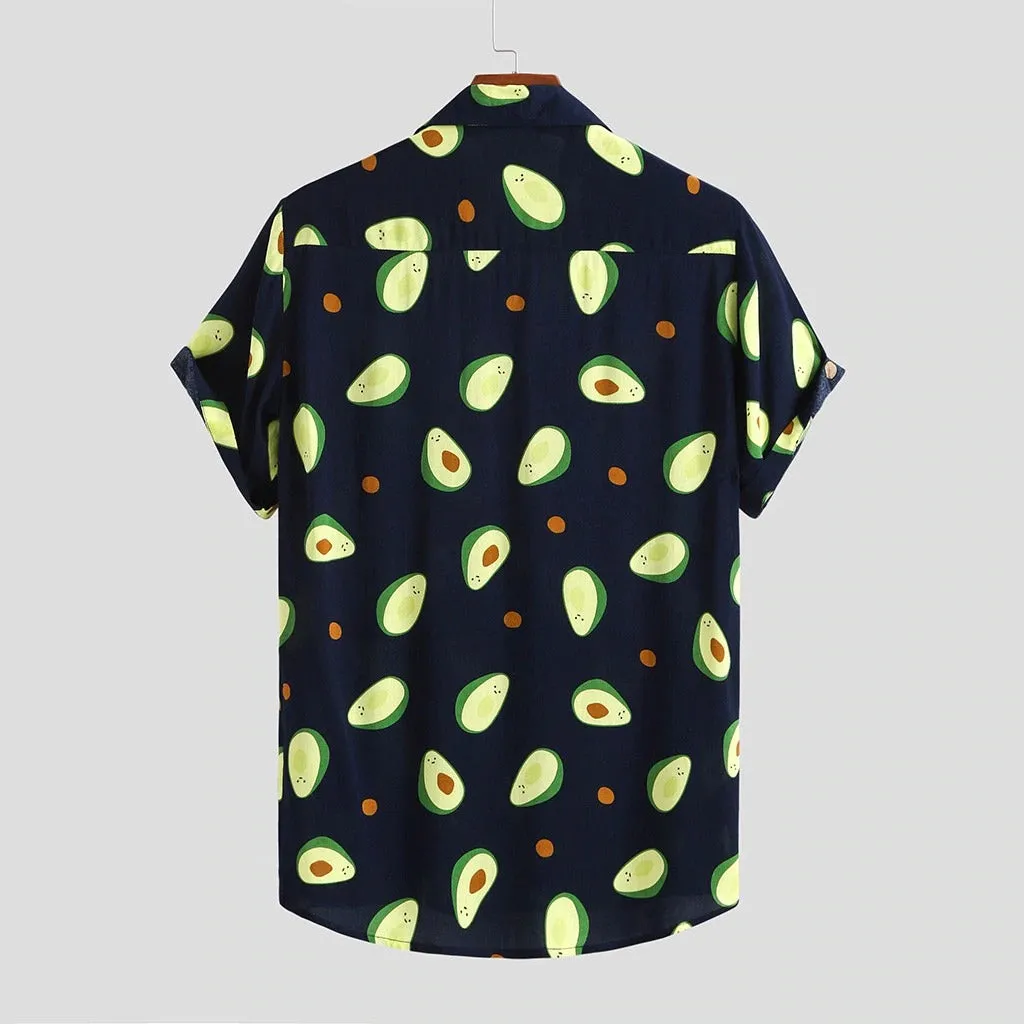 Avocado Print Shirt - Navy