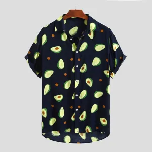 Avocado Print Shirt - Navy