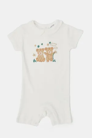 Baby White Embroidered Romper