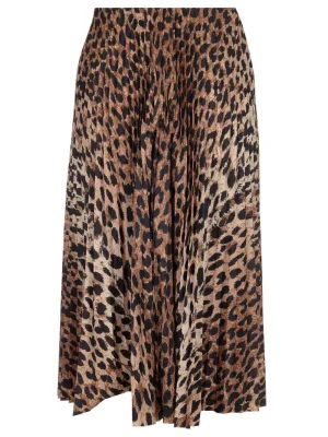 Balenciaga Leopard Printed Pleated Skirts