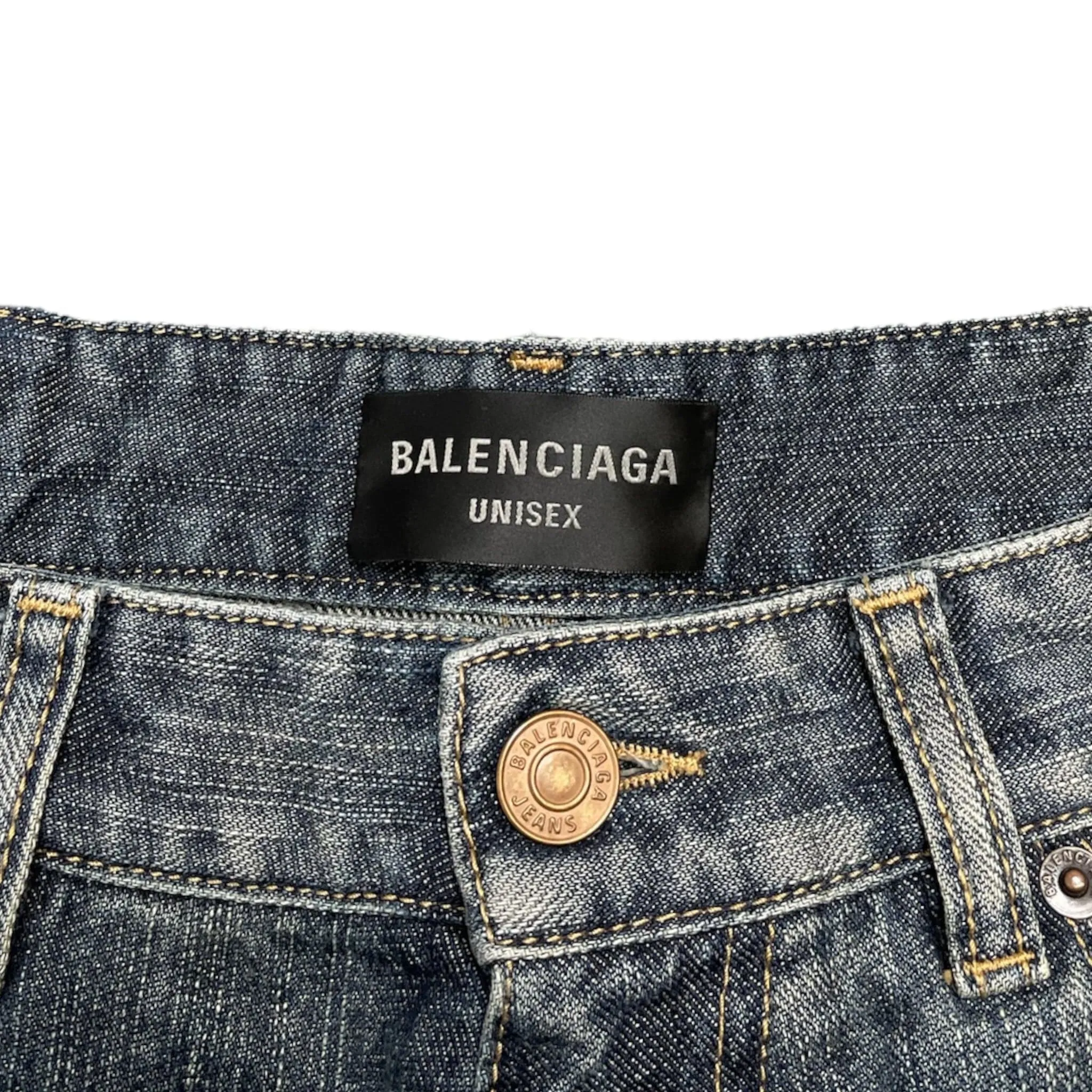 Balenciaga Slim Jeans Shorts Navy Blue