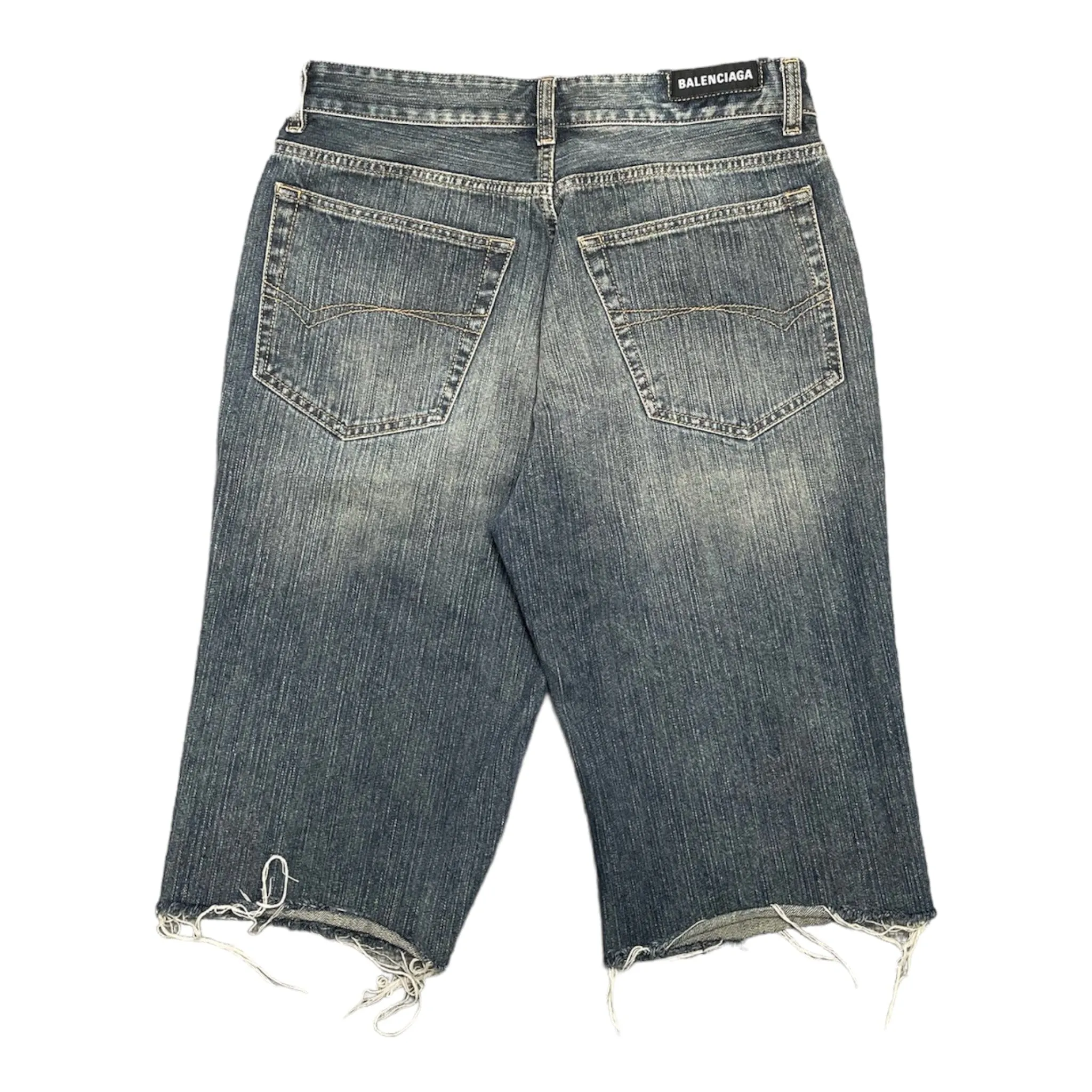 Balenciaga Slim Jeans Shorts Navy Blue