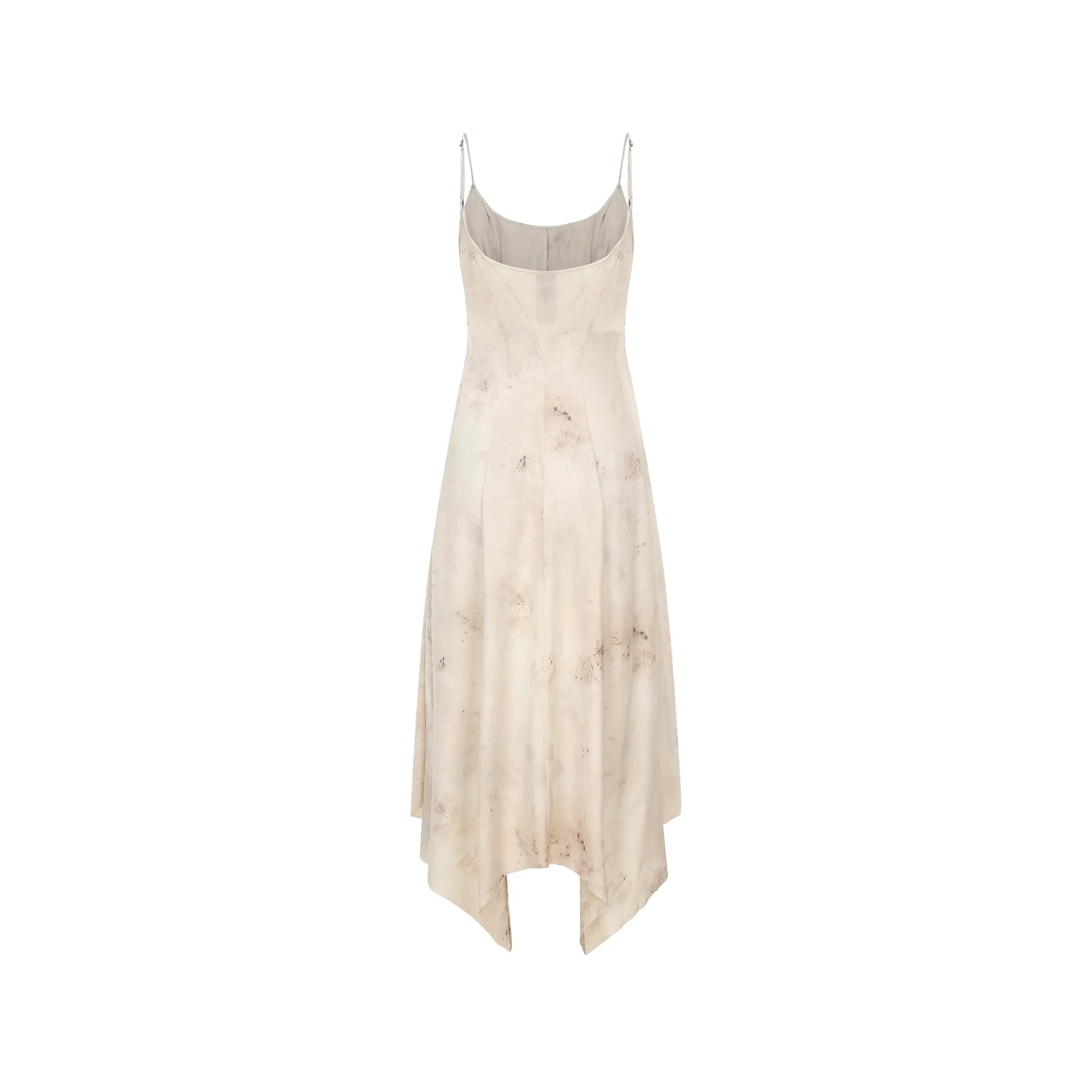 Beige Printed Split Camisole Dress