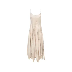 Beige Printed Split Camisole Dress