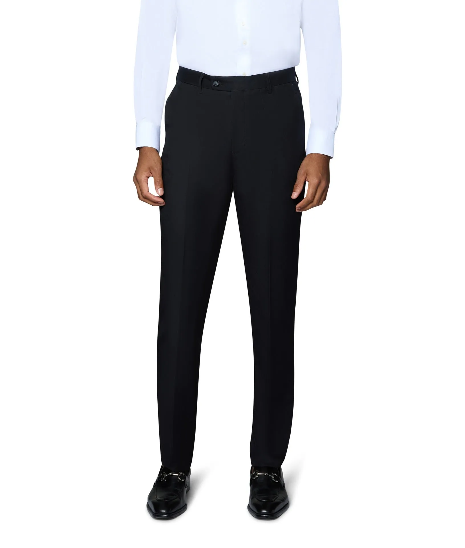 Bergamo Orange Solid Slim Fit Pants - Black