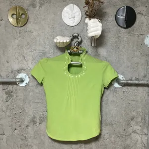 bijou embroidered tops green