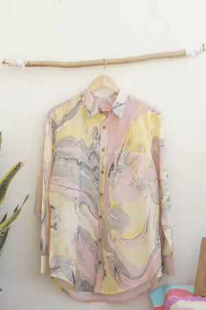 Black & Yellow Marble Print Shirt