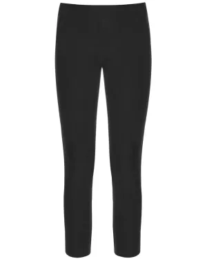 Black Cropped Kick Flare Scuba Pant