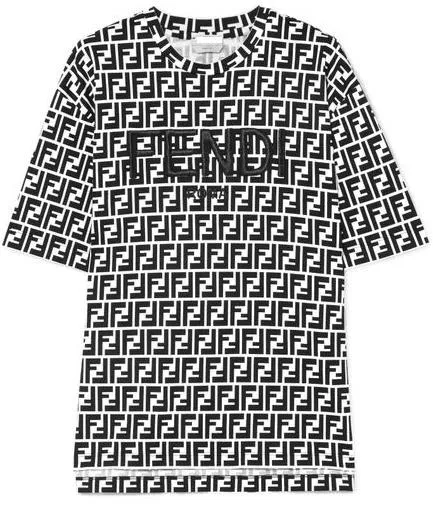 Black Embroidered Logo Printed T-shirt