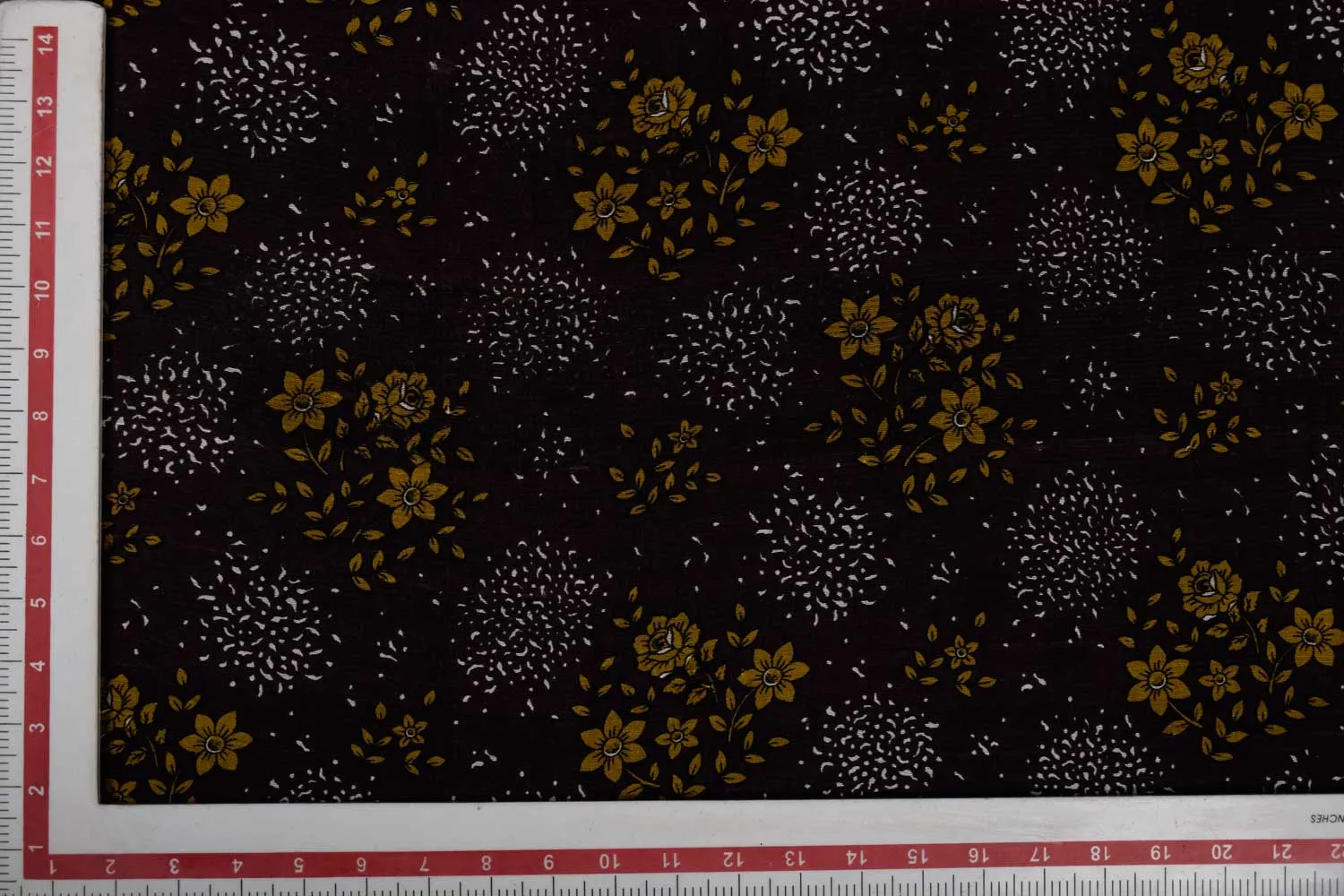 Black Printed Dupion Fabric