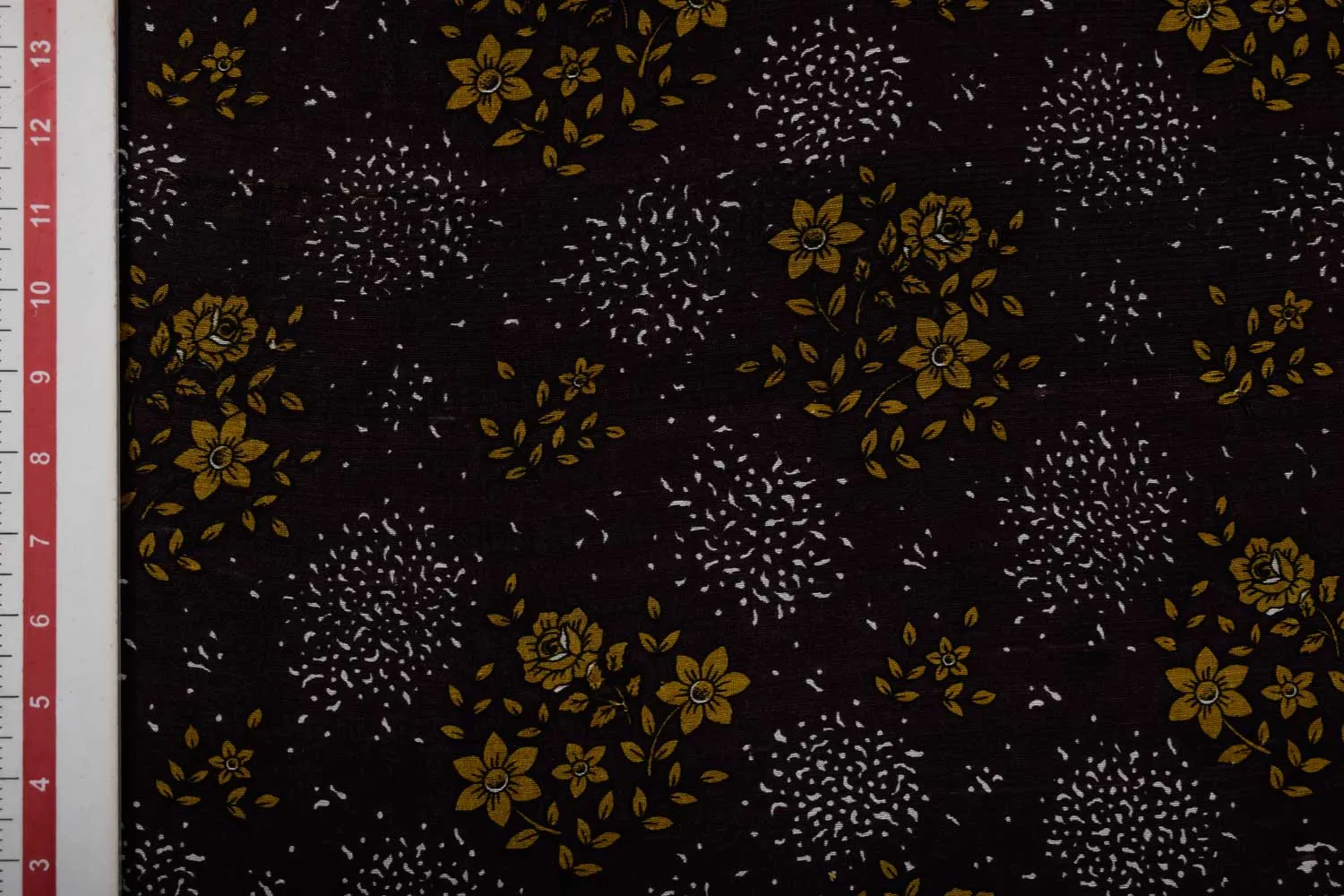 Black Printed Dupion Fabric