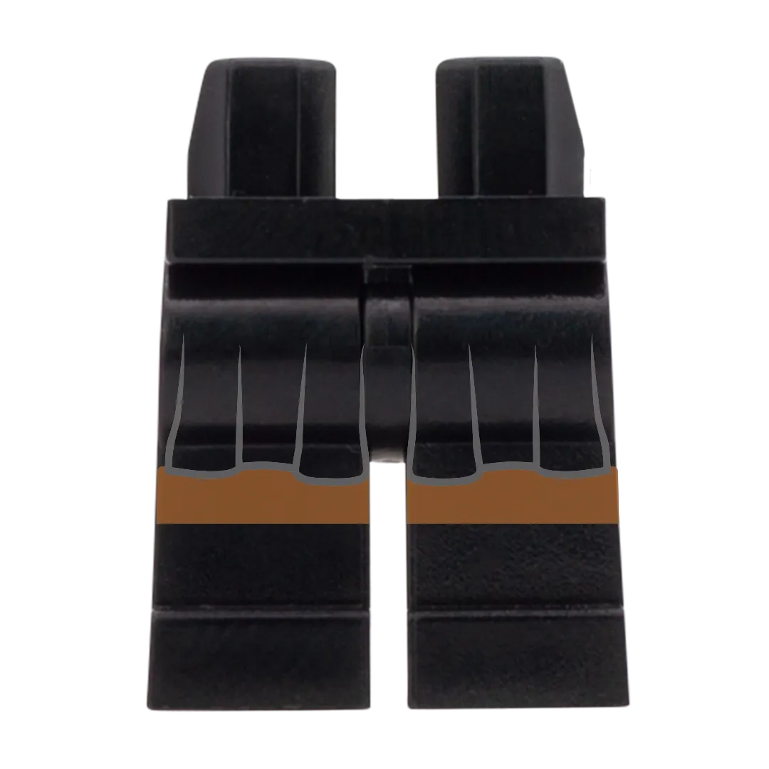 Black Skirt and Black Shoes (Various Skin Tones) - Printed Minifigure Legs