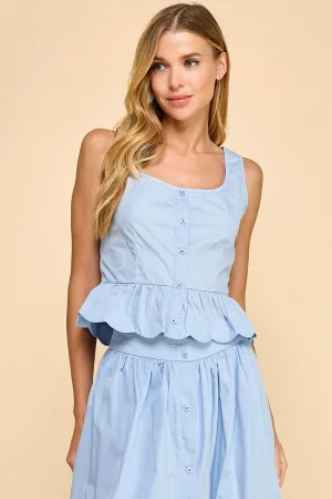 Blue Skies Peplum Top