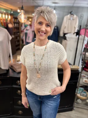 Boho Crochet Knit Sweater Top