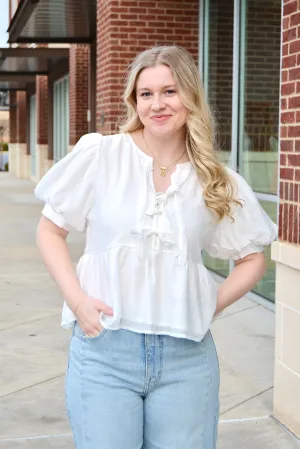 Bow tie peplum top