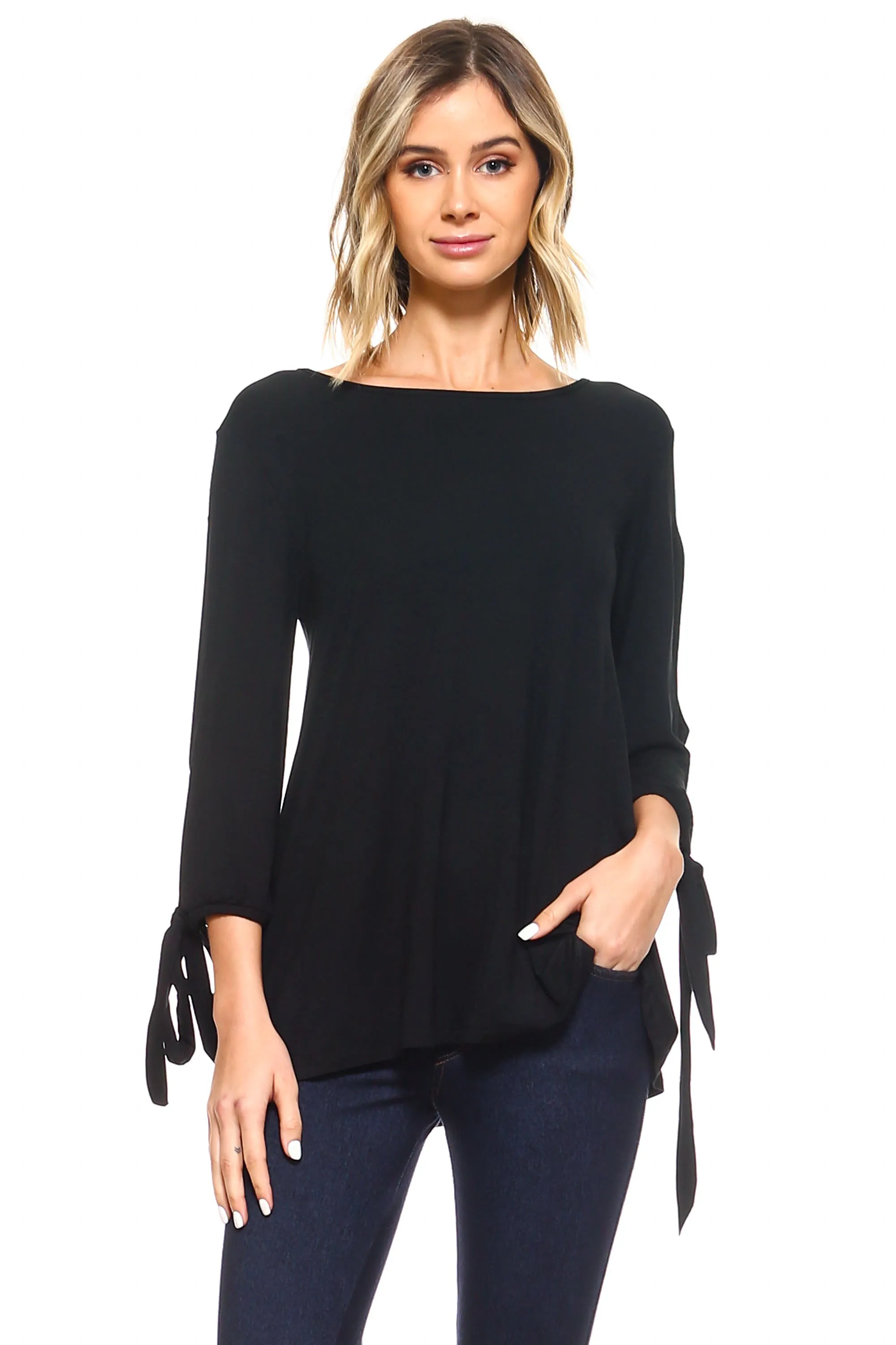 Breezy Open Sleeve Tie Up Top