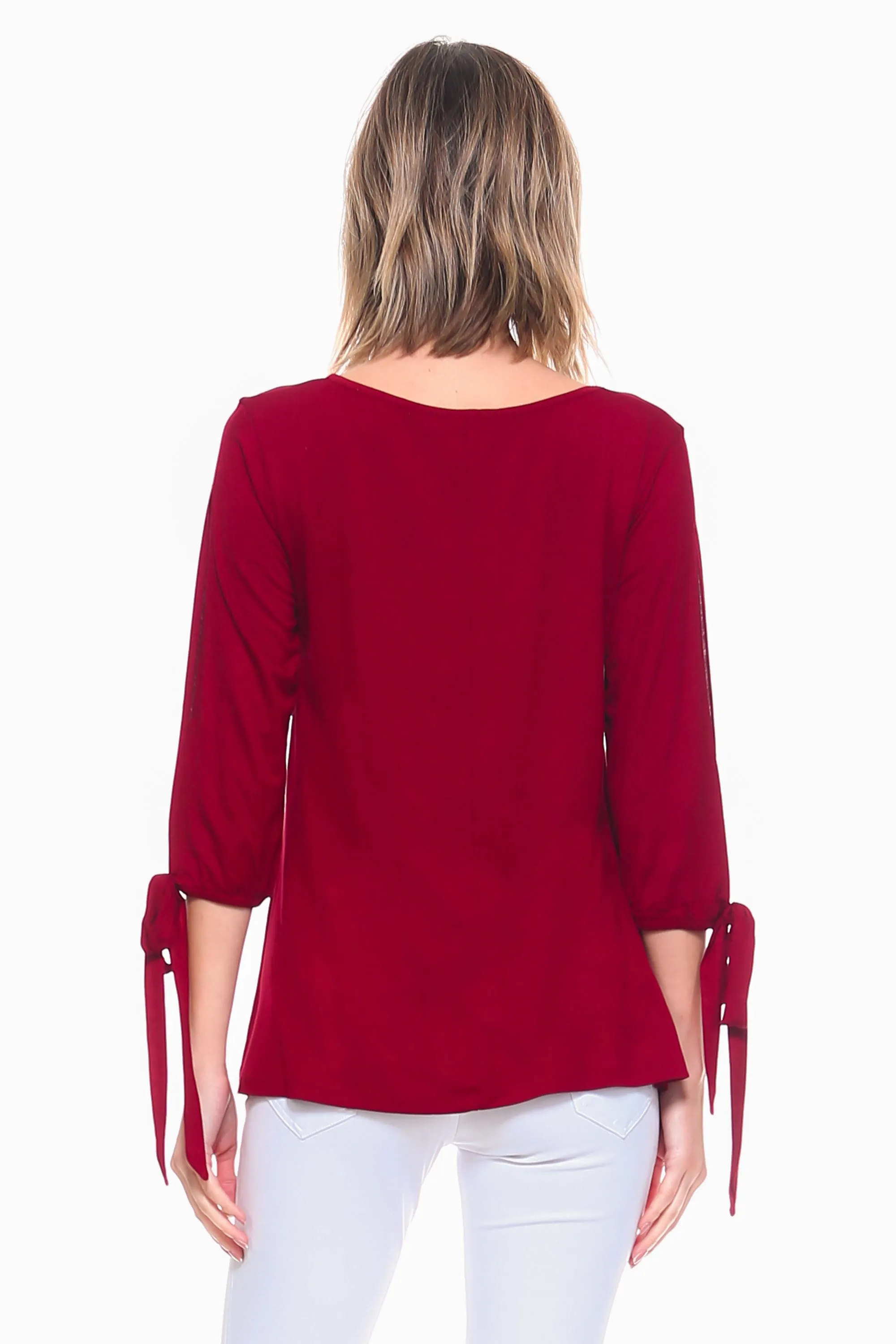 Breezy Open Sleeve Tie Up Top