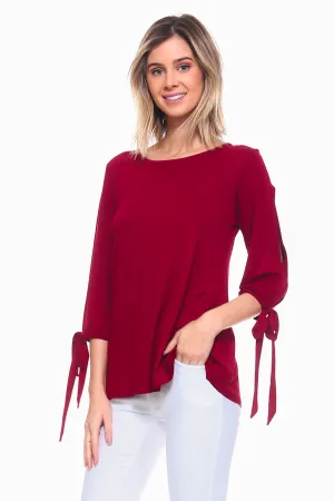 Breezy Open Sleeve Tie Up Top