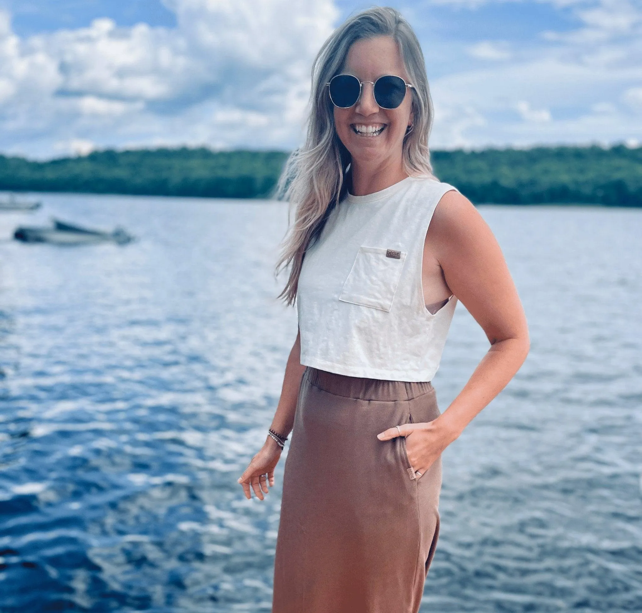 Camisole Crop Top Basic - Ivoire