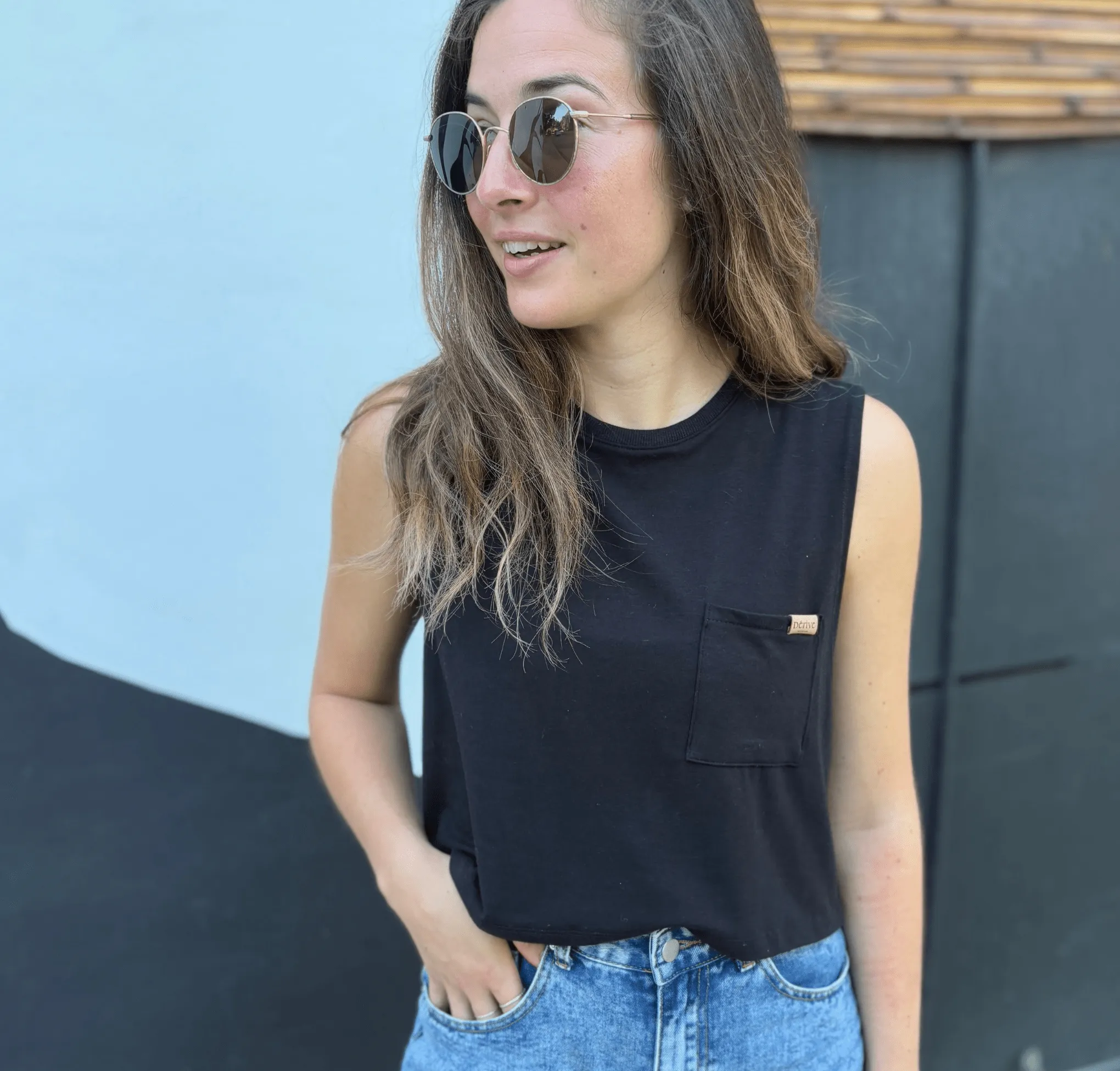 Camisole Crop Top Basic - Noir