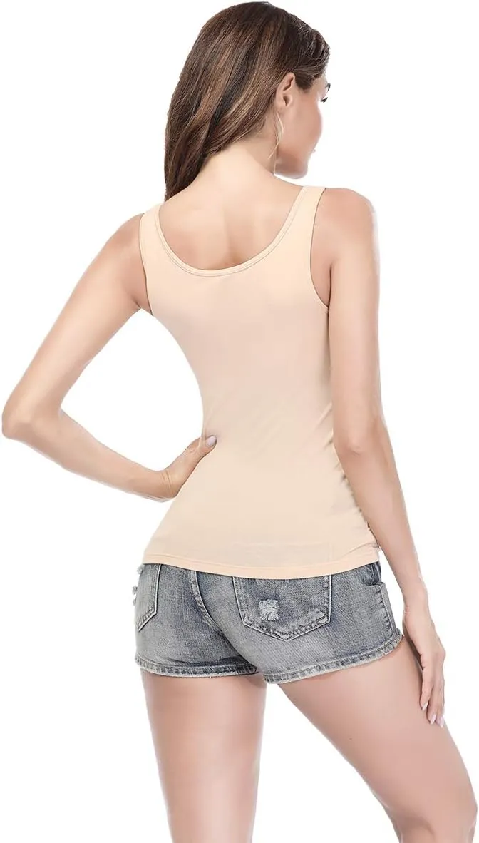 Camisoles for Women with Built in Bra,Basic Yoga Top Layering Tank Top Padded Bra Undershirt(S-3XL)
