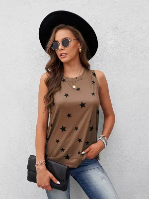 Casual Sleeveless Pentagram Prints Top