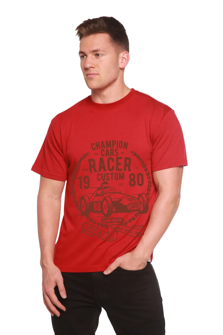 Champions Cars Men's Bamboo Viscose/Organic Cotton Short Sleeve Graphic T-Shirt