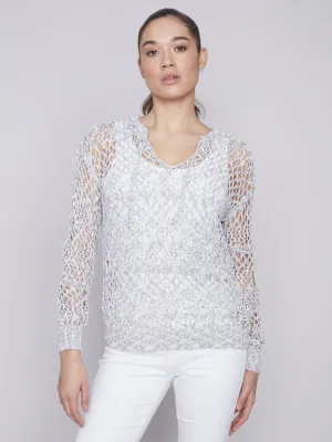 Charlie B Crochet V-Neck Top