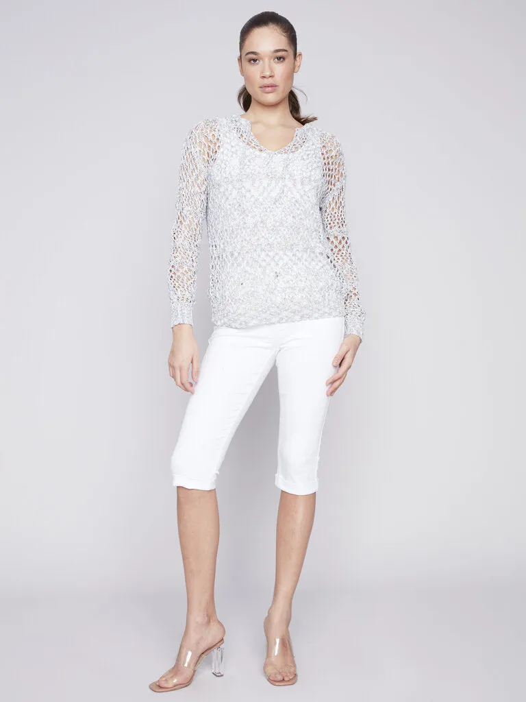 Charlie B Crochet V-Neck Top