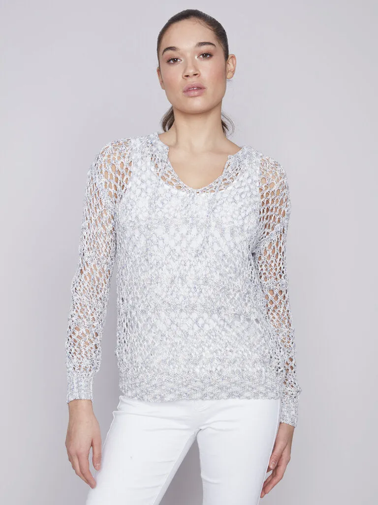 Charlie B Crochet V-Neck Top