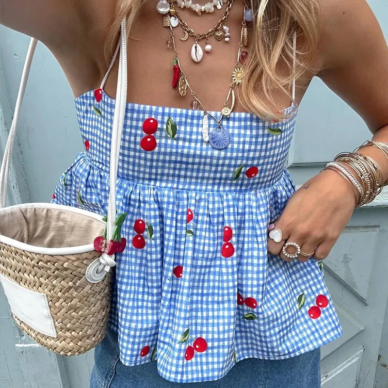  Cherry Sweet Gingham Camisole  A Summer Must-Have! 