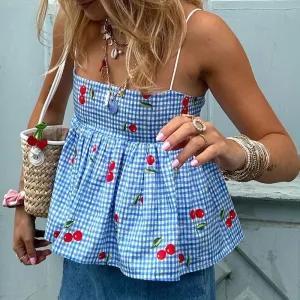  Cherry Sweet Gingham Camisole  A Summer Must-Have! 