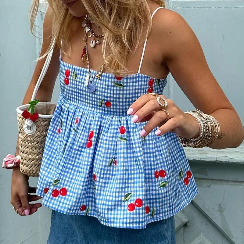 Cherry Sweet Gingham Camisole  A Summer Must-Have! 