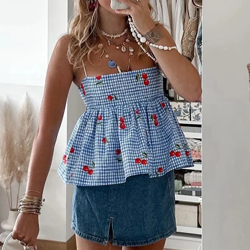  Cherry Sweet Gingham Camisole  A Summer Must-Have! 