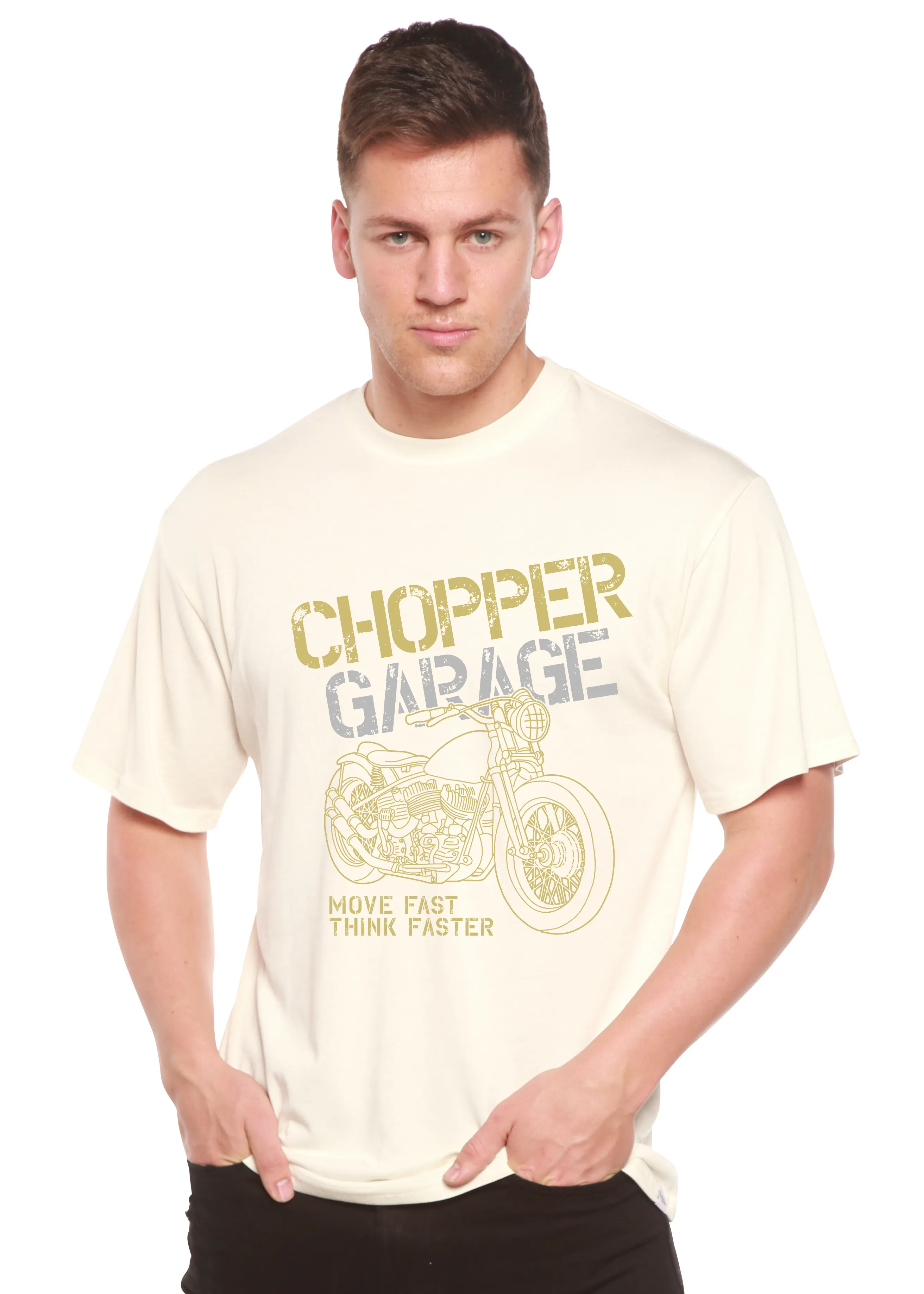 Chopper Garage Men's Bamboo Viscose/Organic Cotton Short Sleeve Graphic T-Shirt
