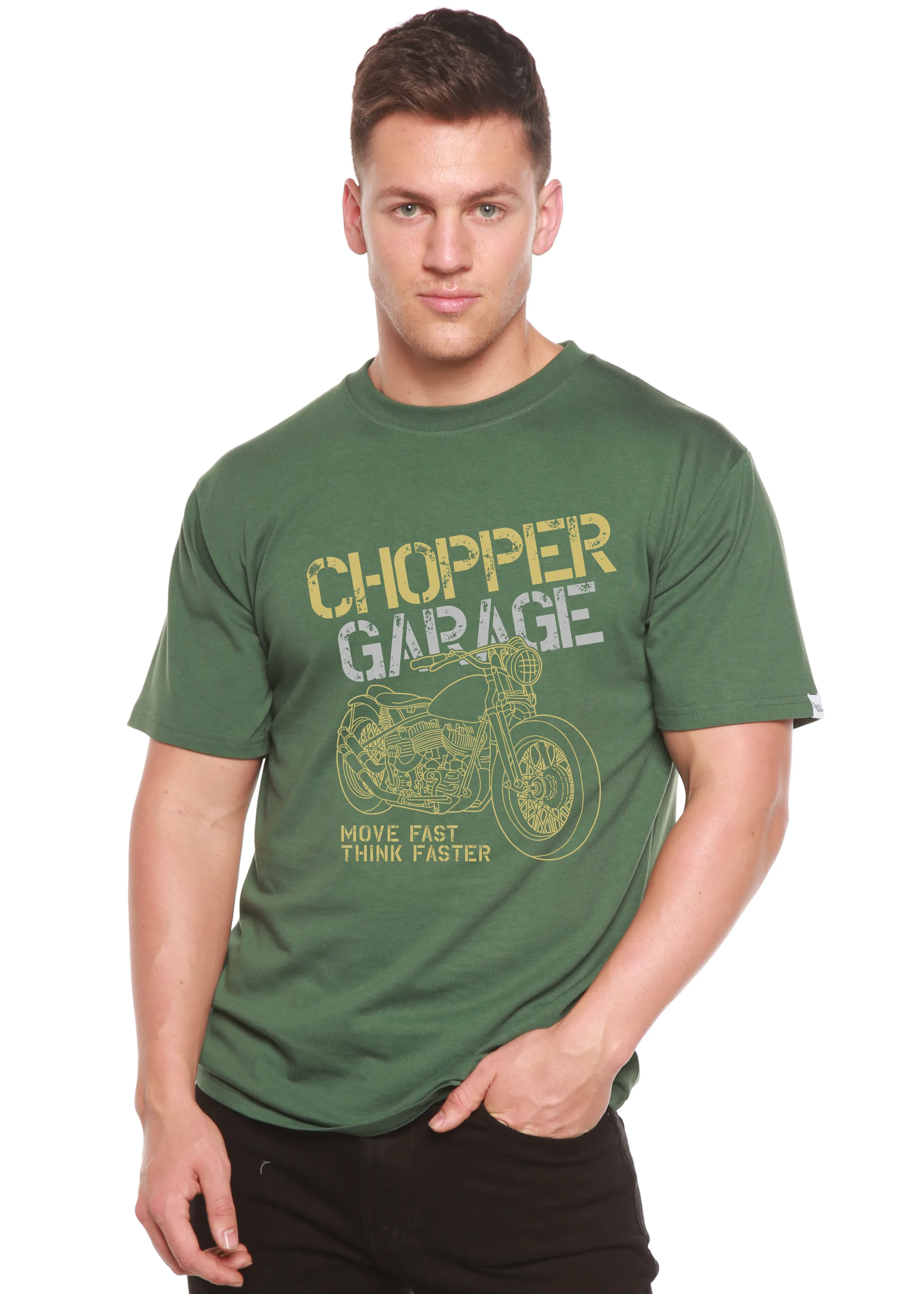 Chopper Garage Men's Bamboo Viscose/Organic Cotton Short Sleeve Graphic T-Shirt