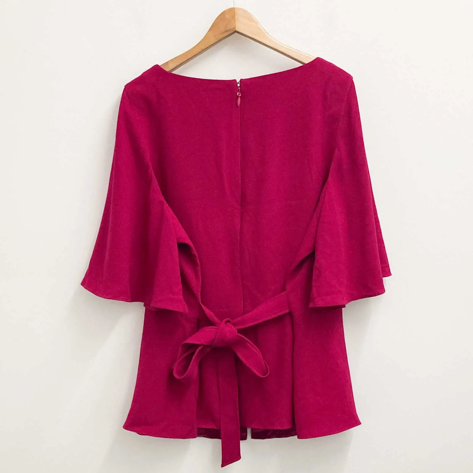 City Chic Top UK 24 Magenta Pink V-Neck Peplum